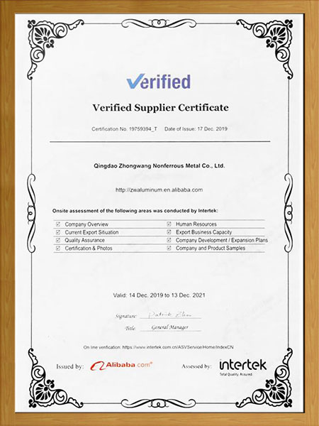 Verified Supplier Certificate Verified Supplier Certificate